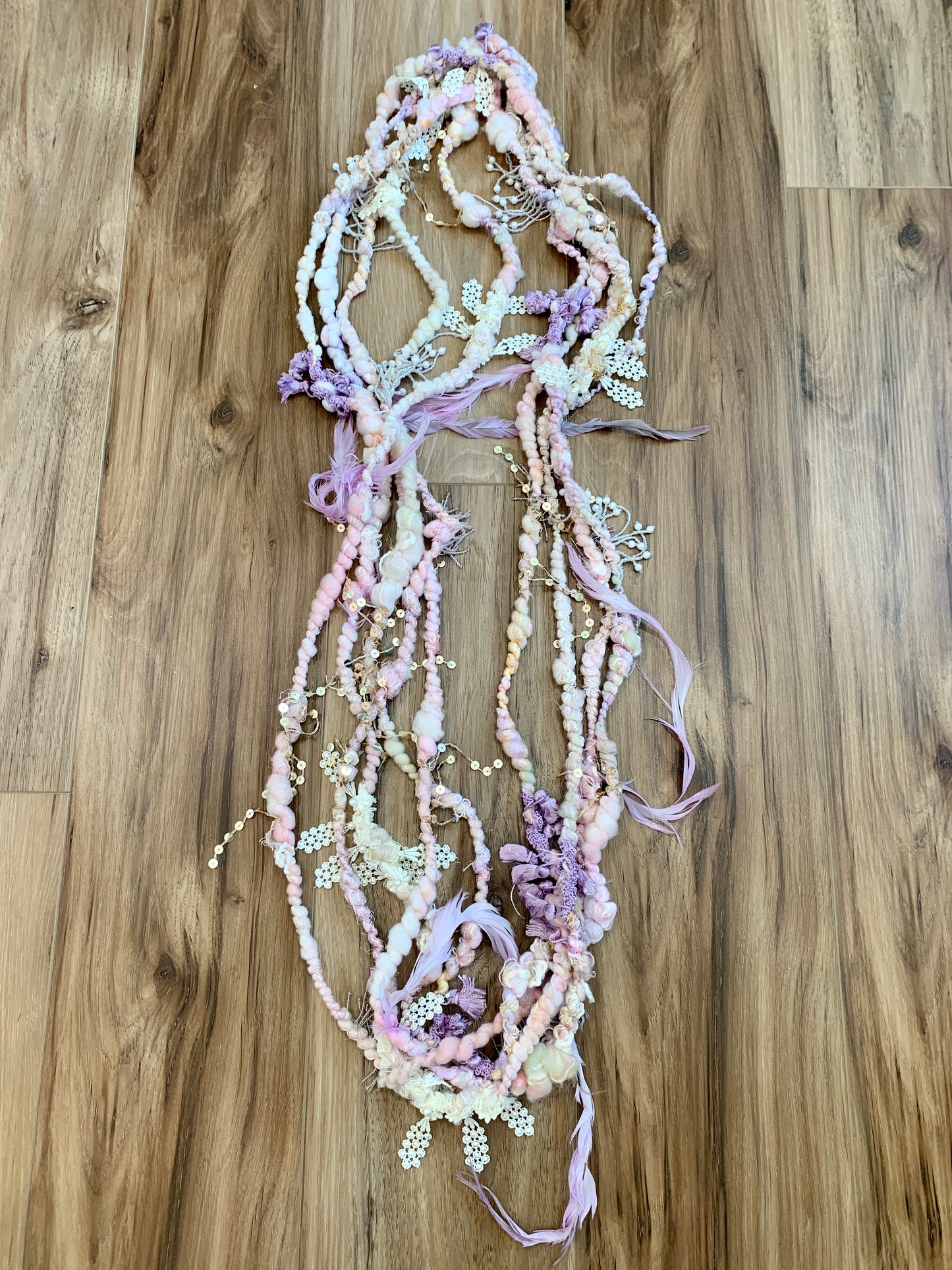 Antique Button and Trim Handspun Art Yarn