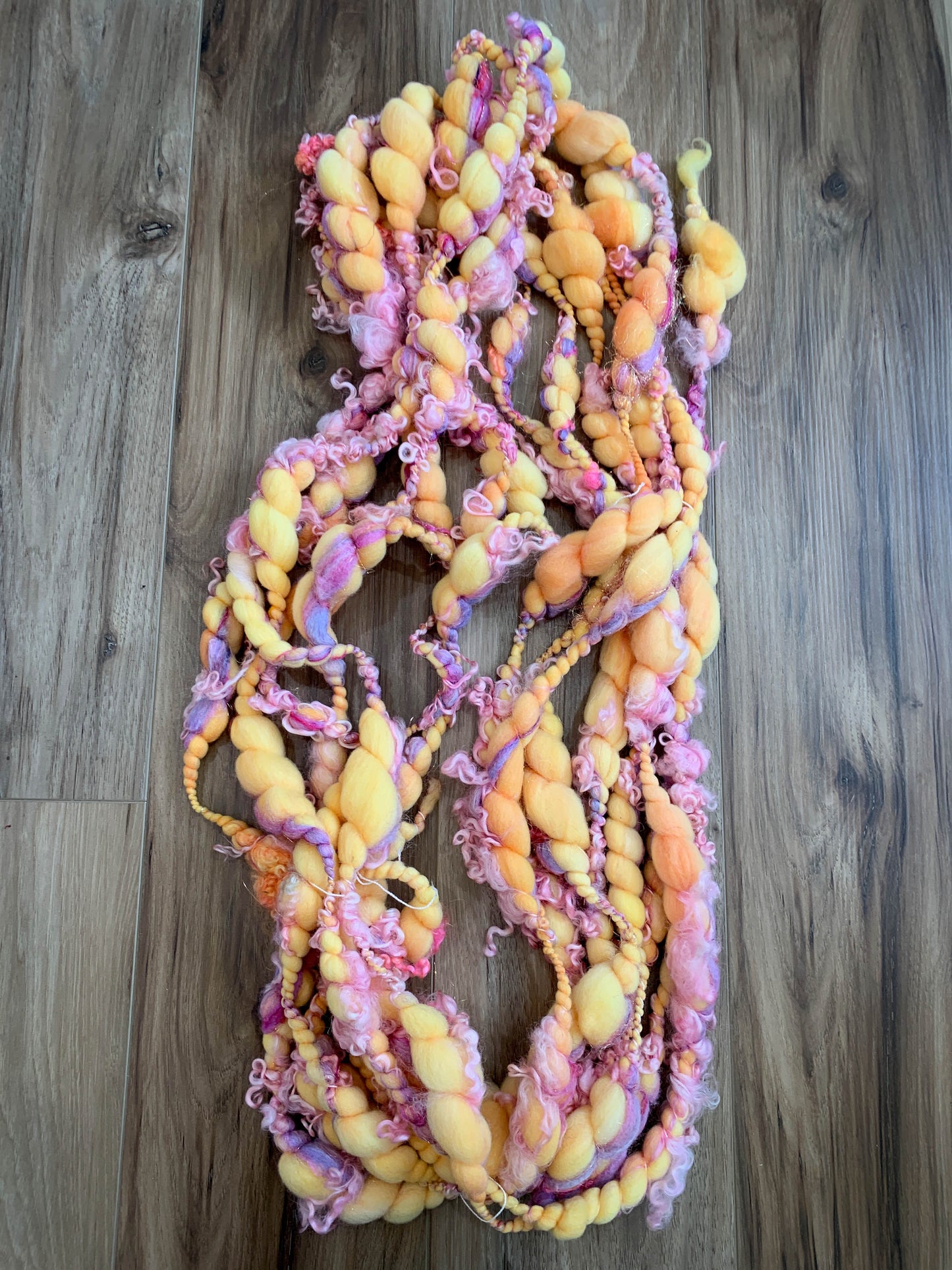 Jumbo Handspun Art Yarn/ Art Batt and Lock Accent/ Handspun Yarn/ Jumbo Yarn