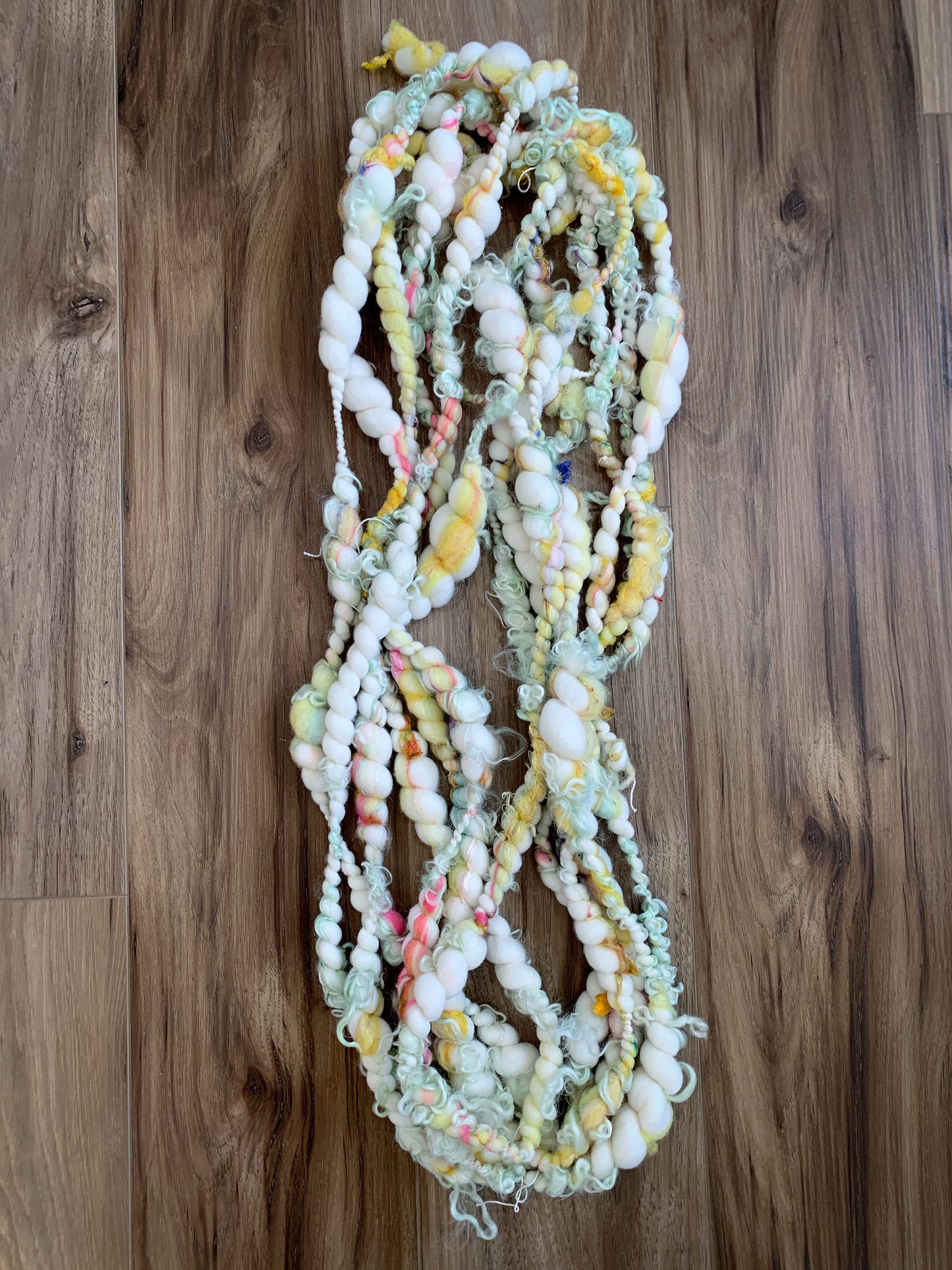 Jumbo Handspun Art Yarn/ Art Batt and Lock Accent/ Handspun Yarn/ Jumbo Yarn