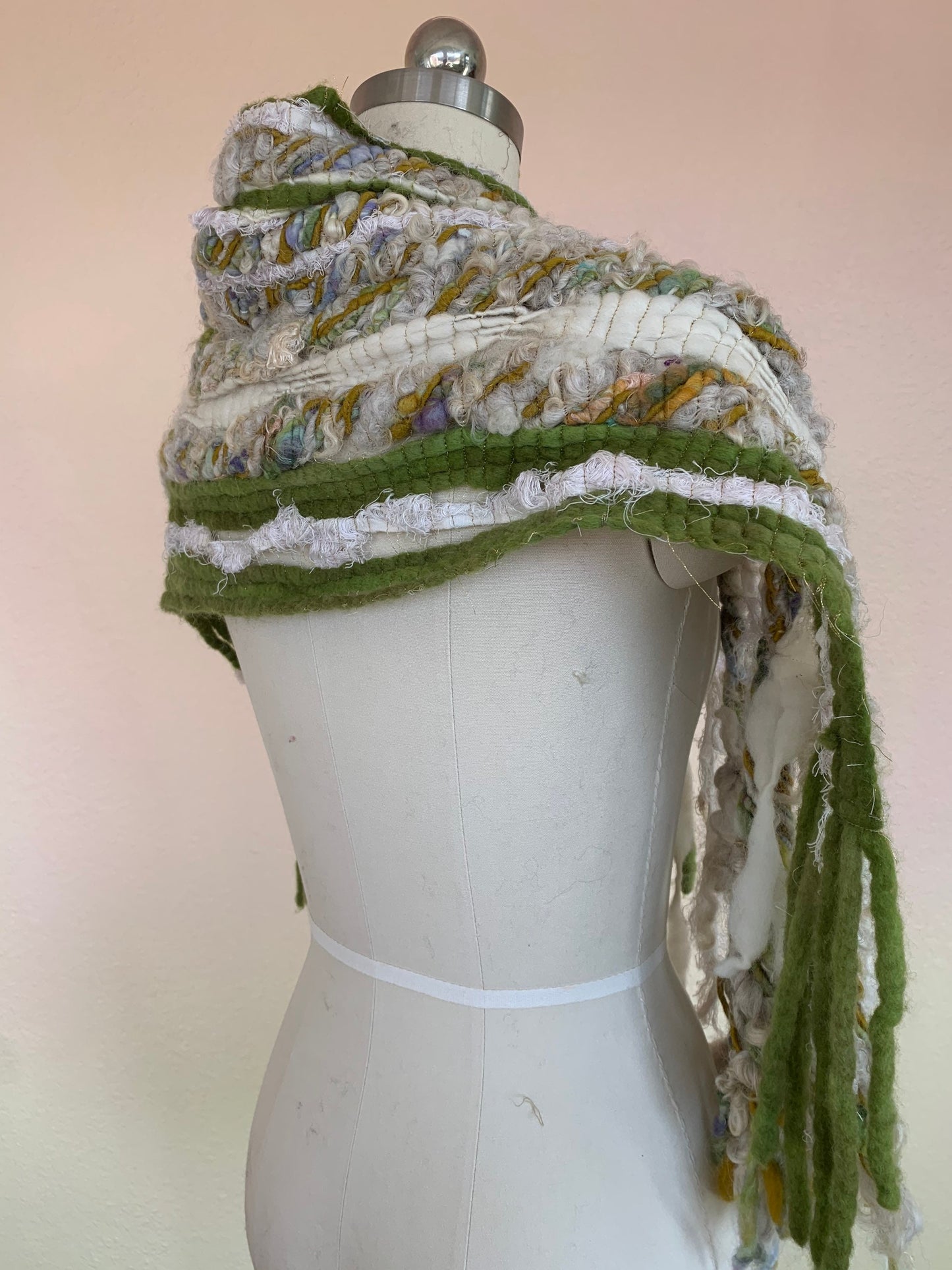 Hand Sewn Art Yarn Scarf/Shawl
