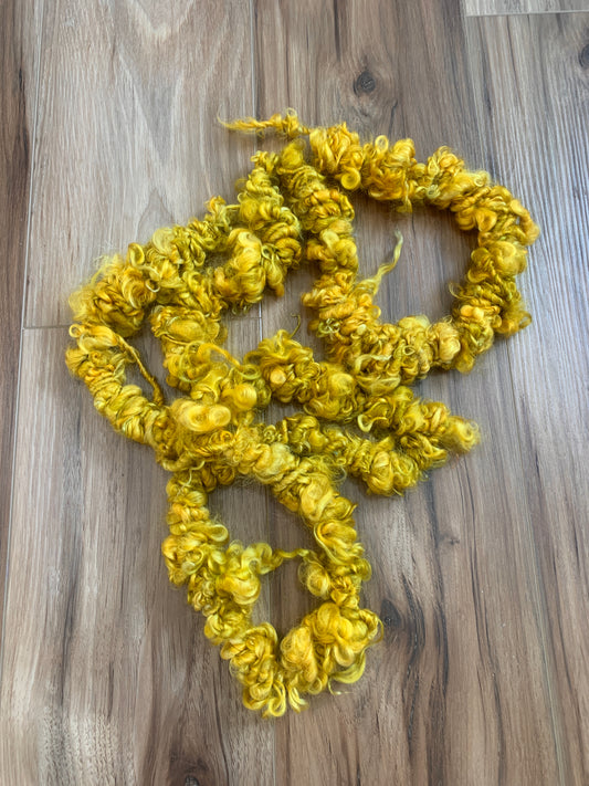 Jumbo Super Stacked Lockspun Art Yarn in Mustard